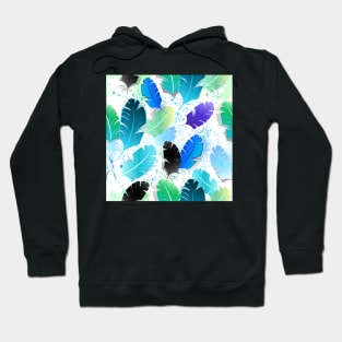 Seamless Pattern with Blue Feathers Hoodie